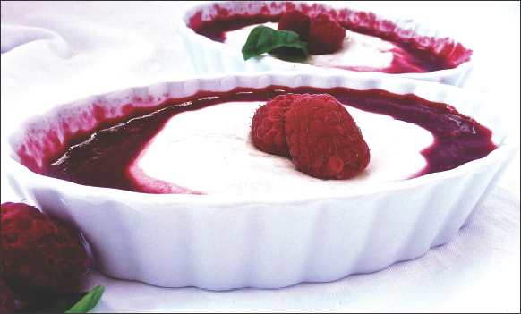 Chilled Lemon Mousse with Raspberry Sauce