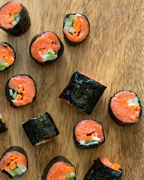 SMOKED SALMON NORI WRAPS WITH WASABI MAYO