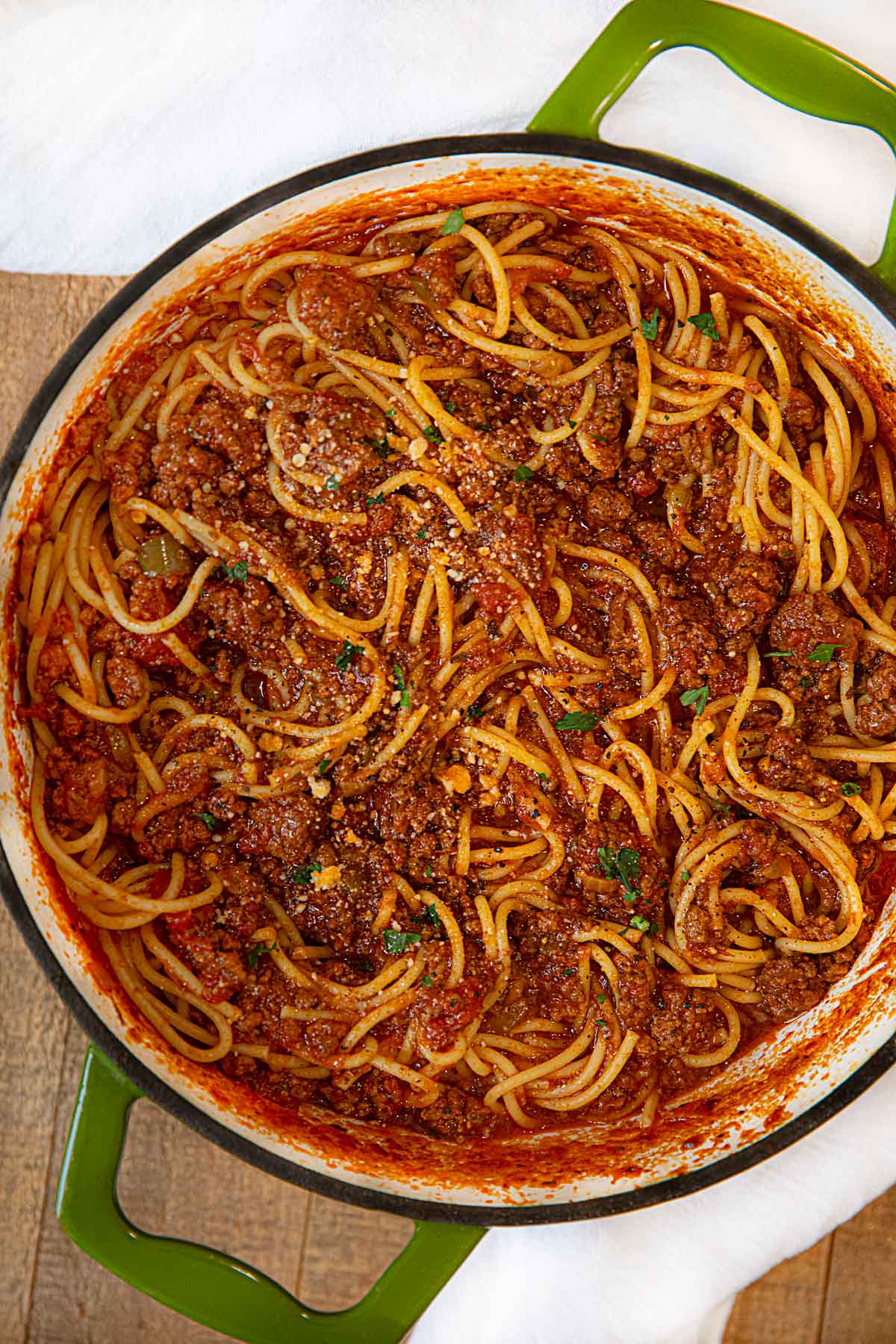 “SPAGHETTI” WITH MEAT SAUCE