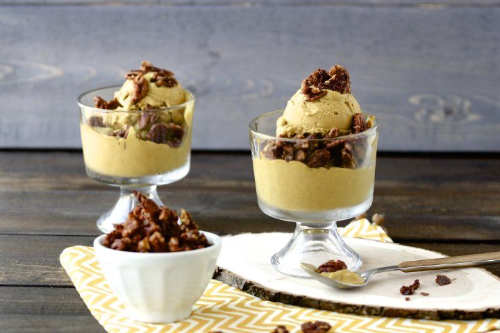 Browned-Butter Pumpkin Ice Cream with Candied Pecans