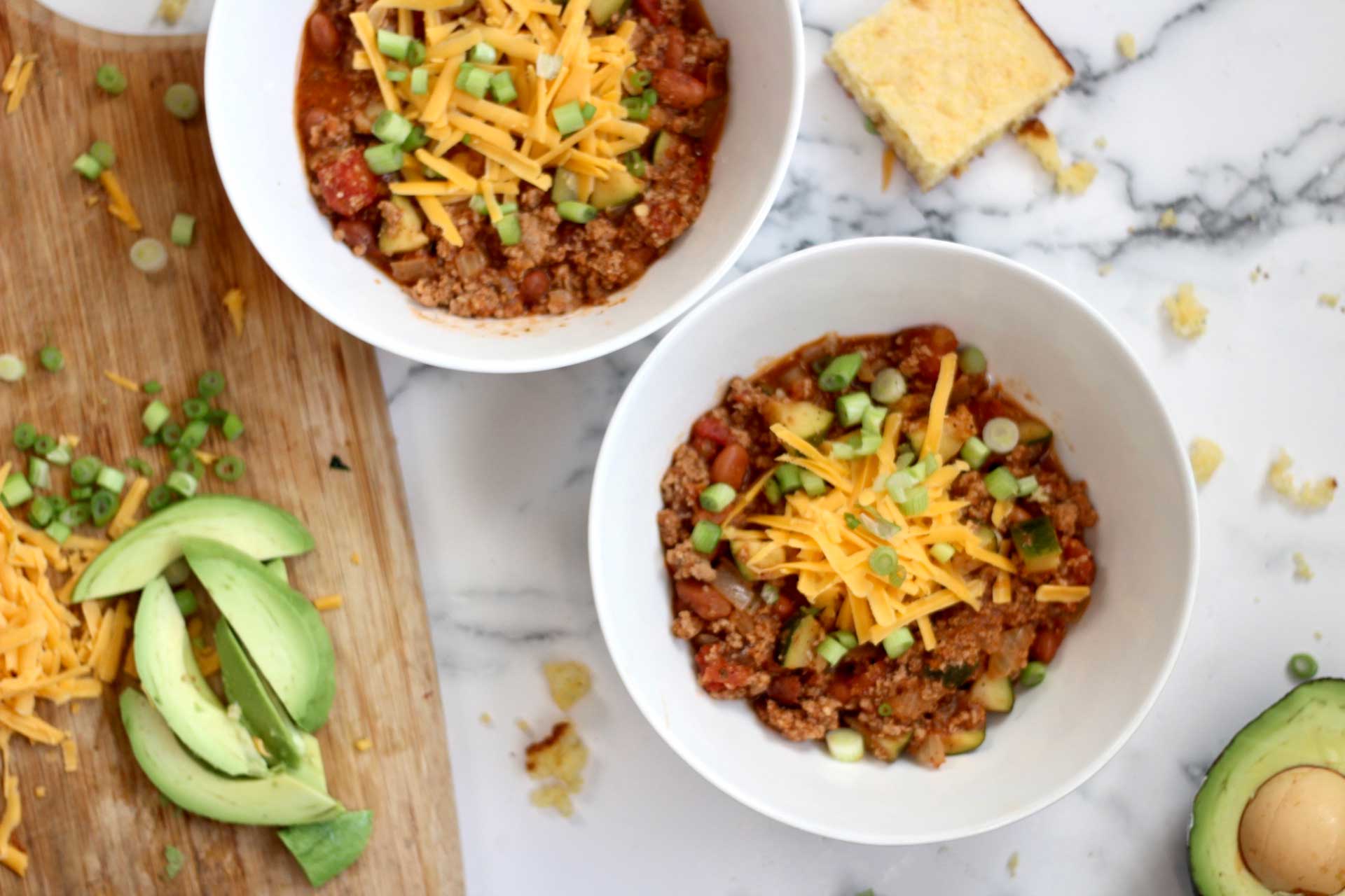 Turkey Enchilada Chili with Zucchini