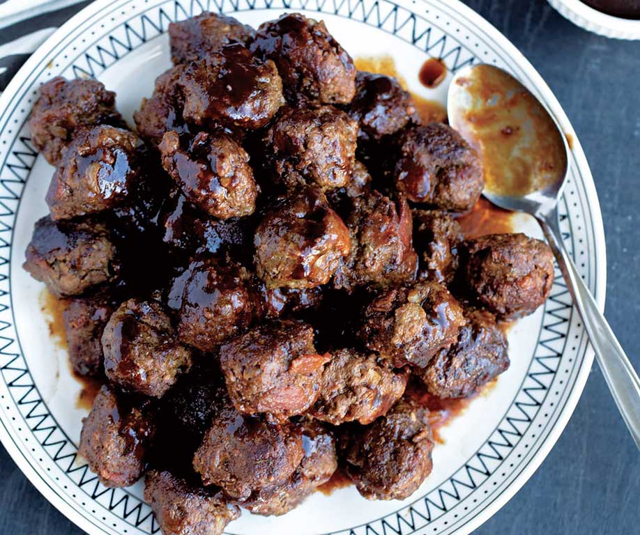 BBQ Bacon Bison Meatballs