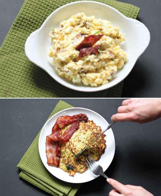 Bacon & Egg salad + Zucchini Pancakes