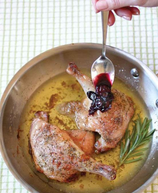 Roasted duck with cherry sauce