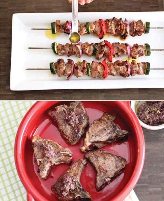 Lamb chops with olive tapenade