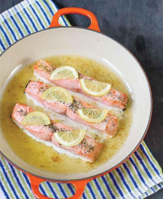 Lemon rosemary broiled salmon