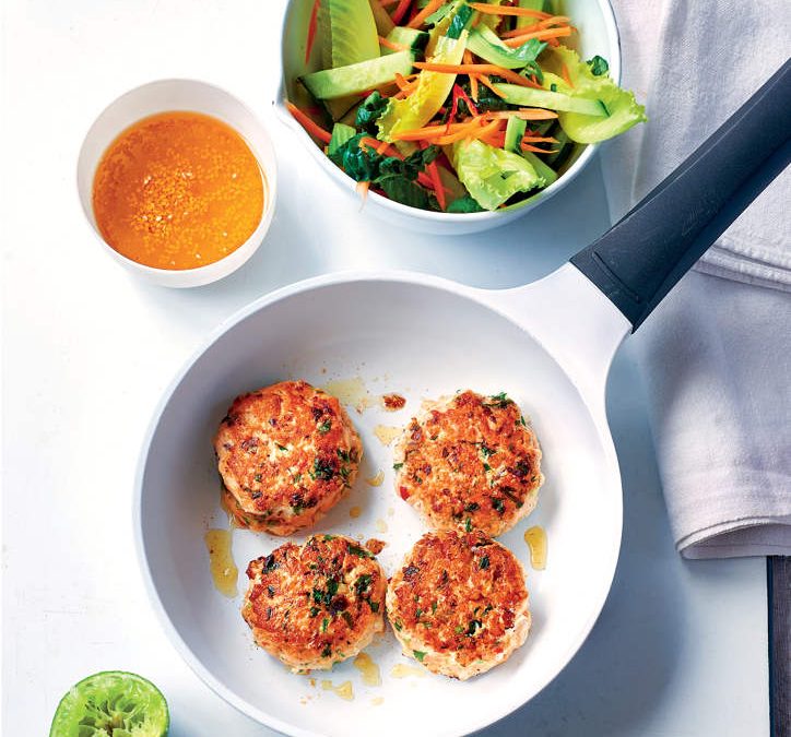 SALMON FISHCAKES WITH ASIAN DRESSING