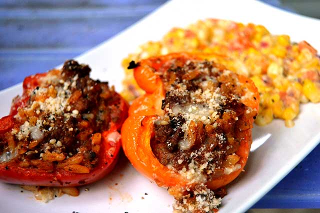 Bison-Stuffed Bell Peppers