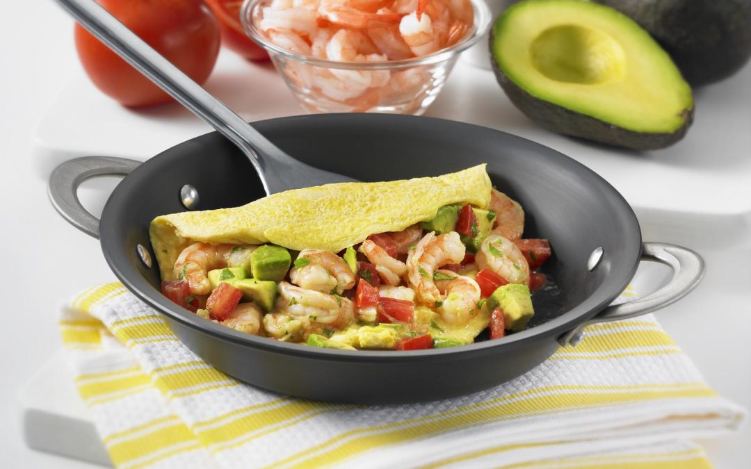 Shrimp Omelette with Avocado