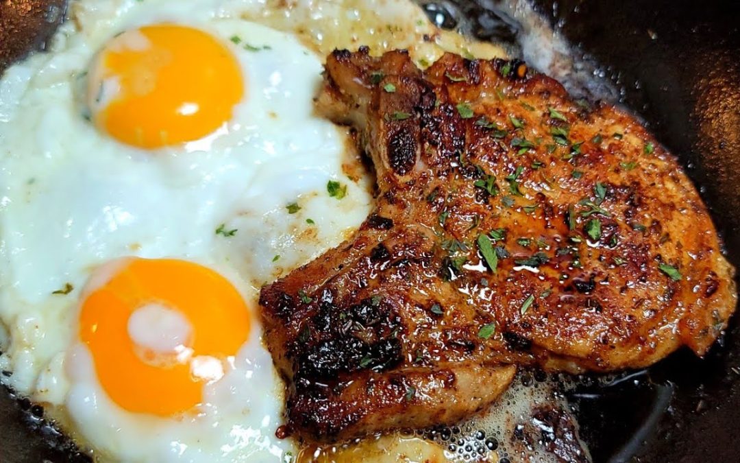 Breakfast Pork Steak and Eggs
