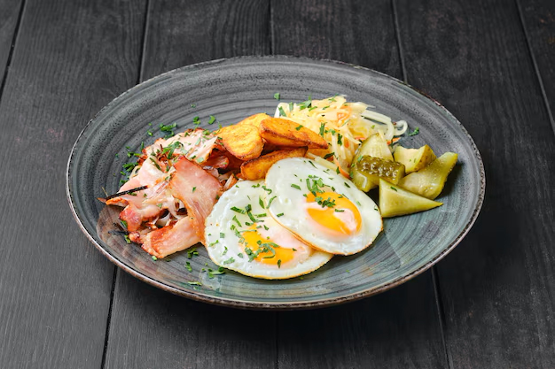 Ham and Eggs with Potato Wedges