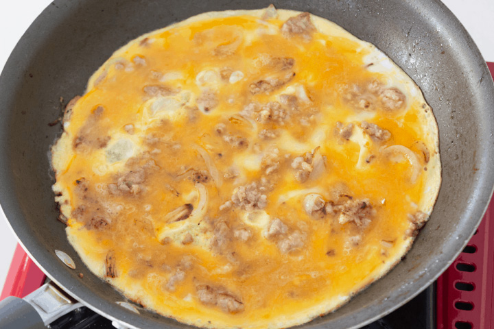 Minced Pork on Fried Egg