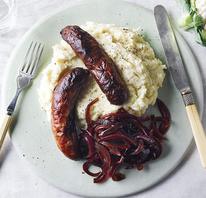 Breakfast Sausage with Mashed “Potato”