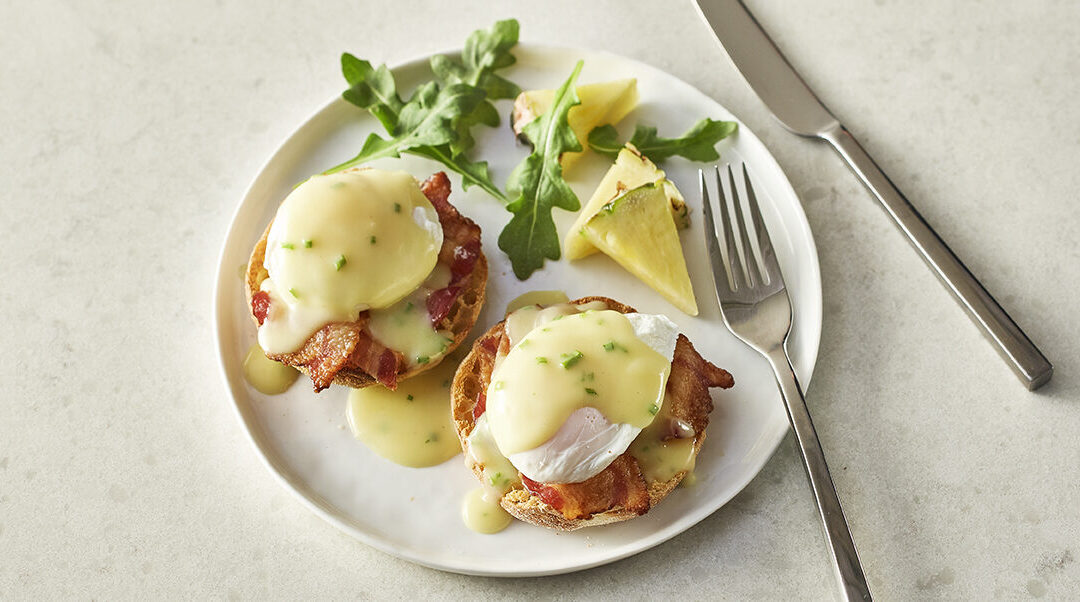Eggs Benedict with bacon