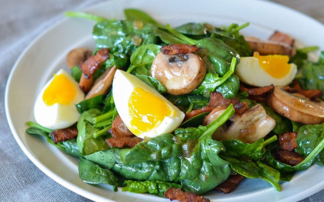 Spinach Salad with Warm Bacon Dressing