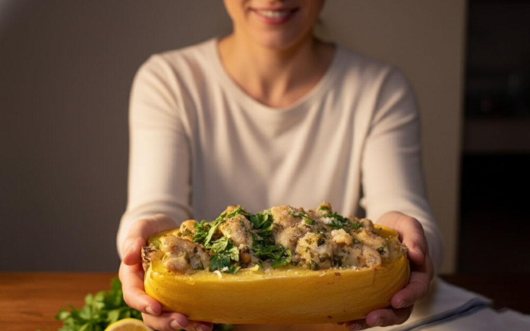 Chicken Piccata with Spaghetti Squash