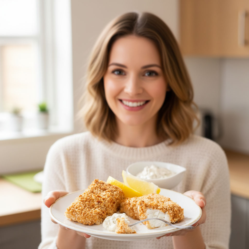 Oven-Fried Fish with Tartar Sauce