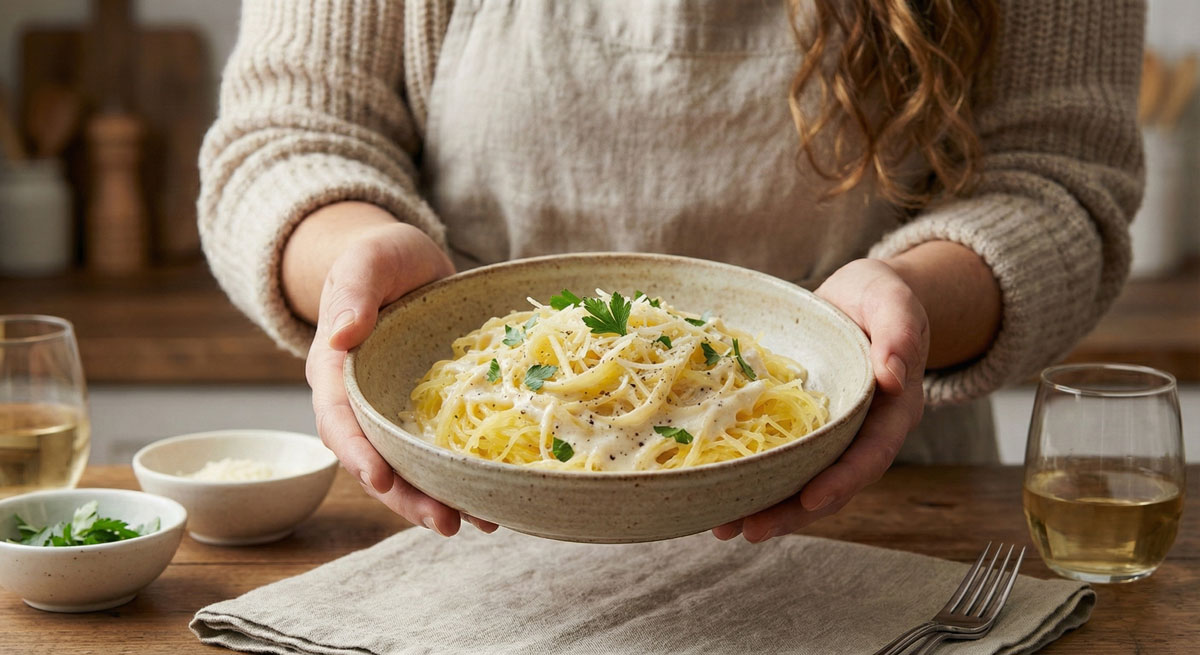 Spaghetti Squash Alfredo