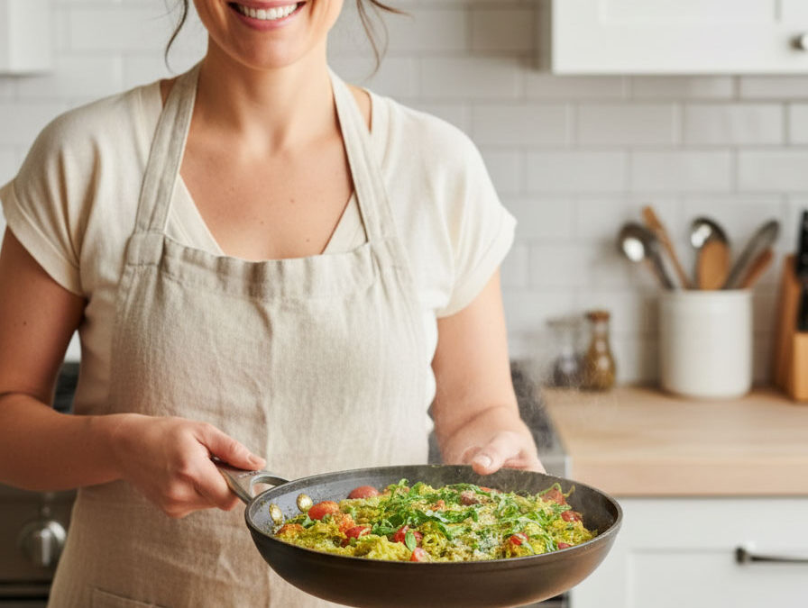 Spaghetti Squash with Creamy Basil Pesto