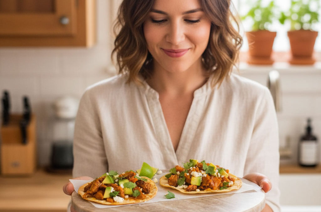 Spicy Mexican Shredded Pork Tostadas