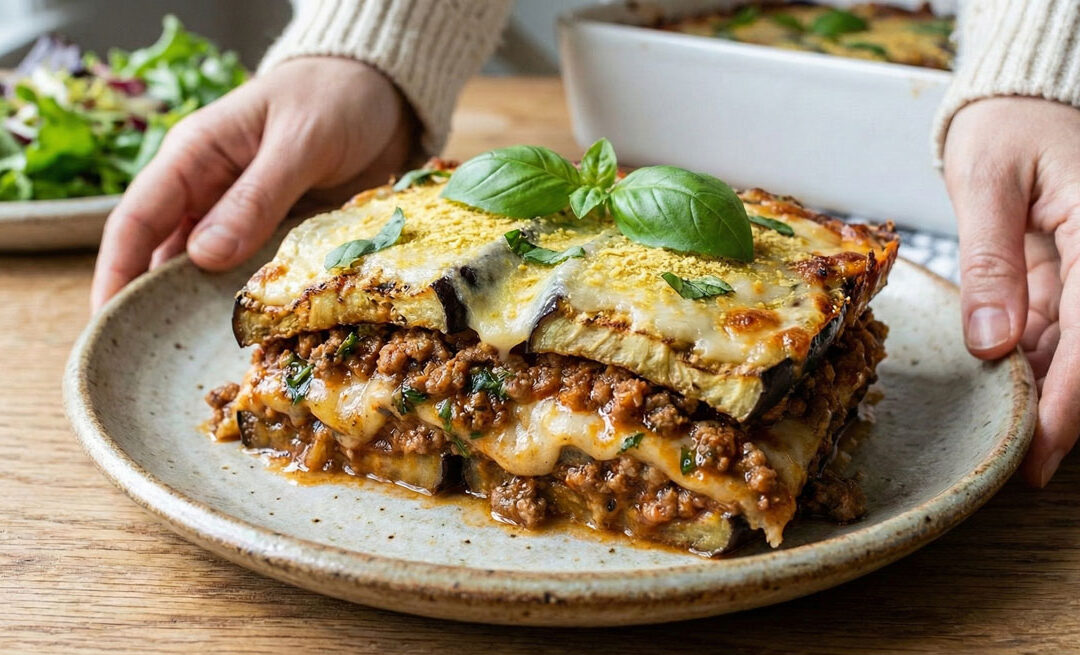 Meat and Cheese Eggplant Lasagna
