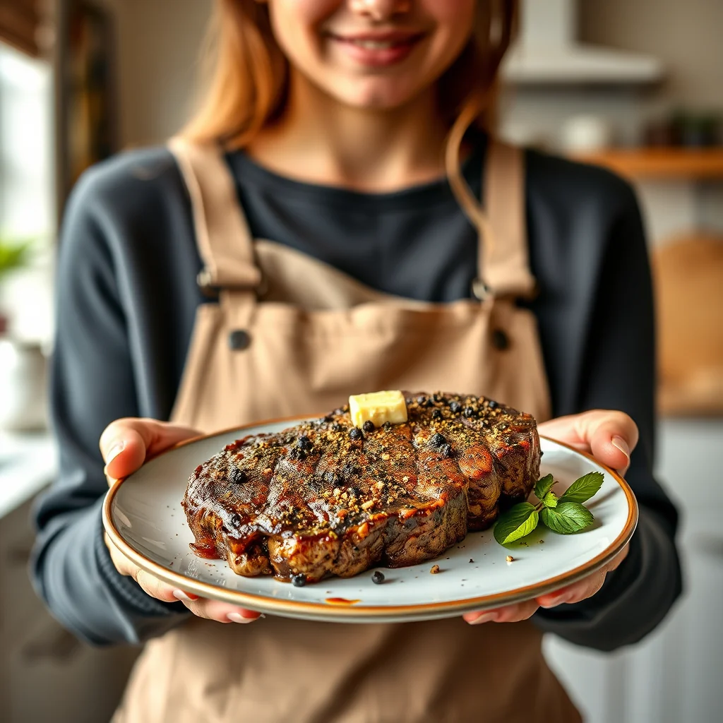 Pepper-Crusted Steak – pepper-crusted steak