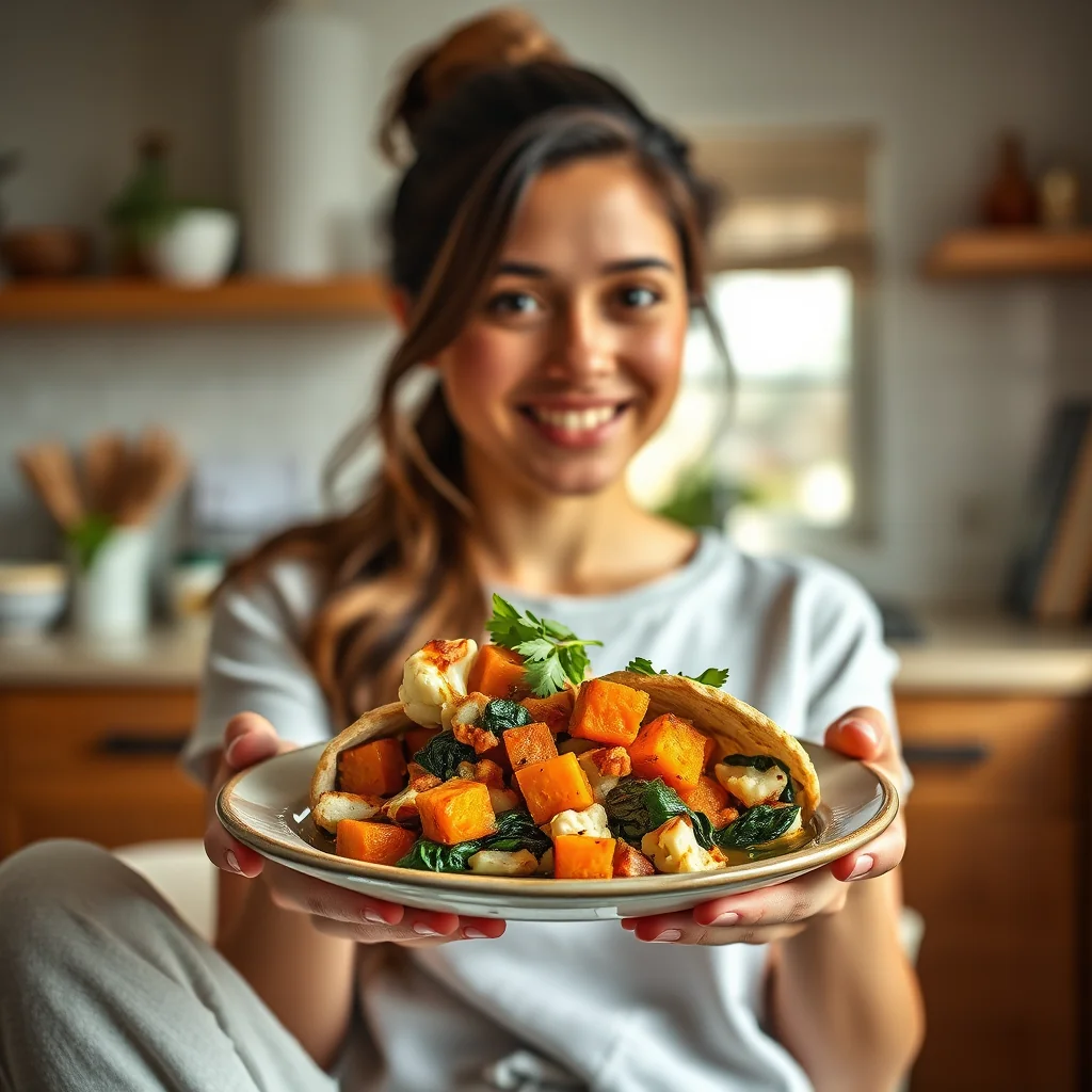 Sizzlin’ Sweet Potato and Spinach Burrito – sizzlin sweet potato and spinach burrito