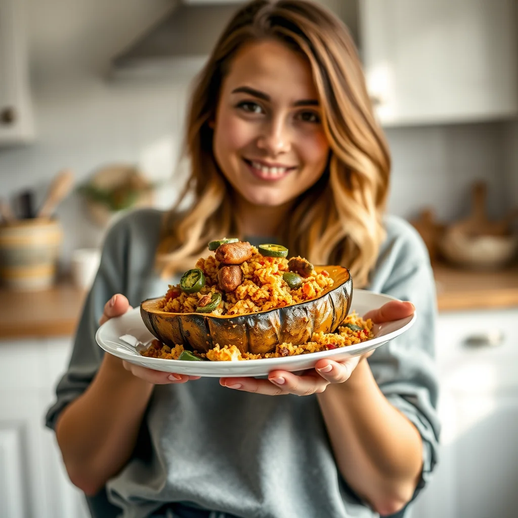 Autumnal Acorn Squash, Spicily Stuffed – autumnal acorn squash spicily stuffed