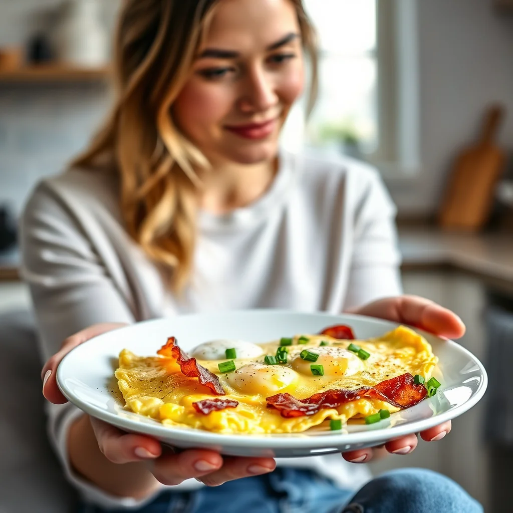Cheesy Bacon and Chive Omelet – cheesy bacon and chive omelet