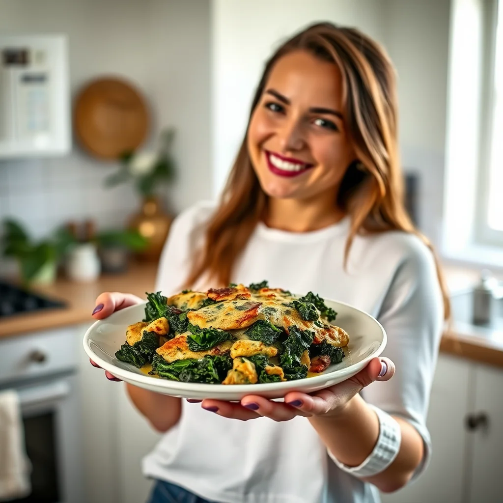 Chicken and Greens Frittata – chicken and greens frittata