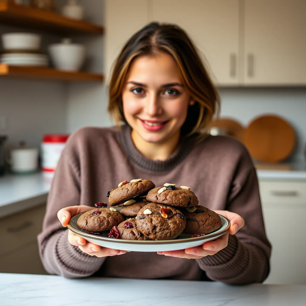 Chocolate Almond Meal Cookies With Dried Cranberries – paleo recipe