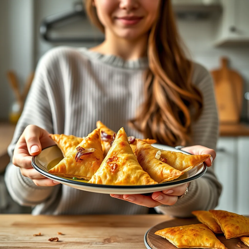 Cheese and Onion Filo Triangles – paleo recipe