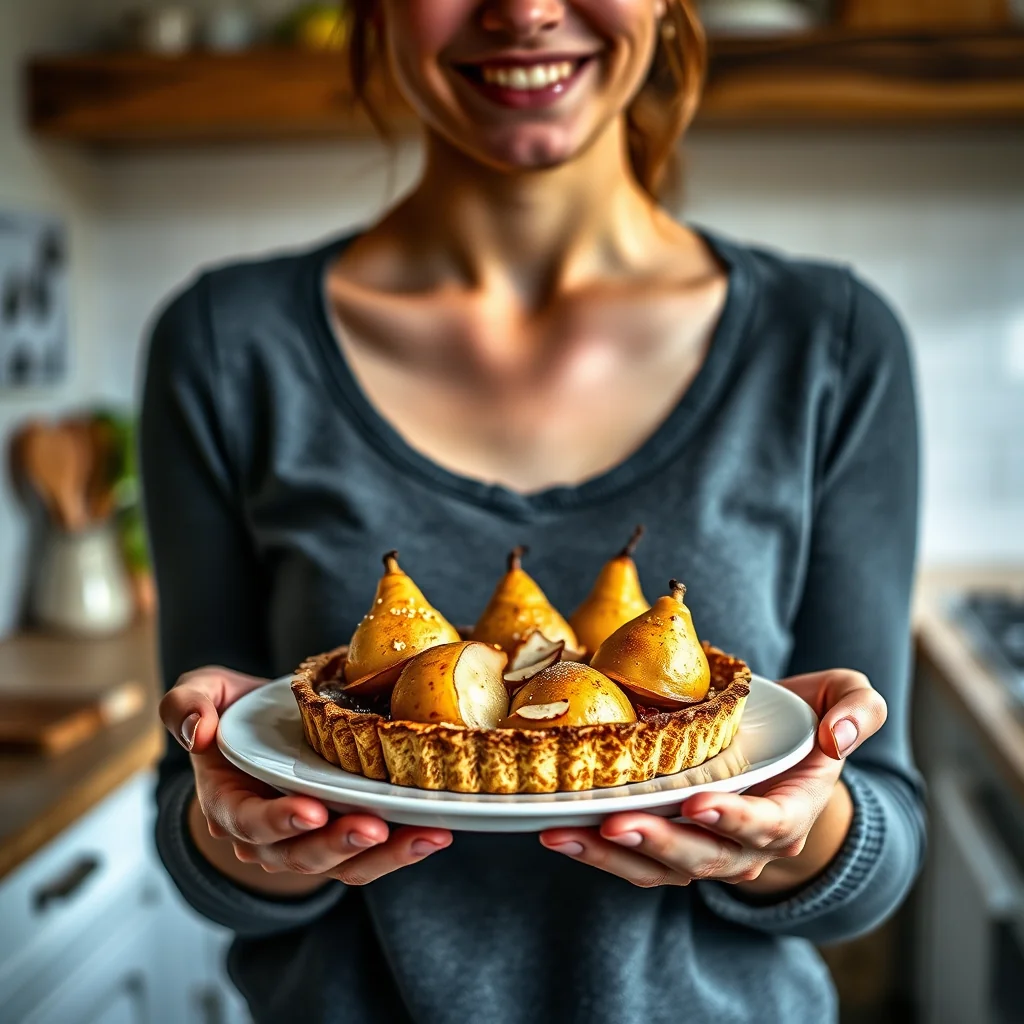 Poached Pear and Almond Tart – paleo recipe
