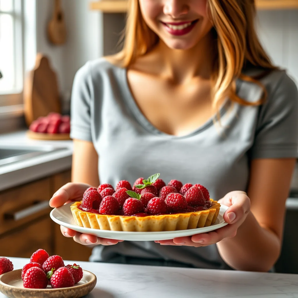 Baked Raspberry Tart – paleo recipe