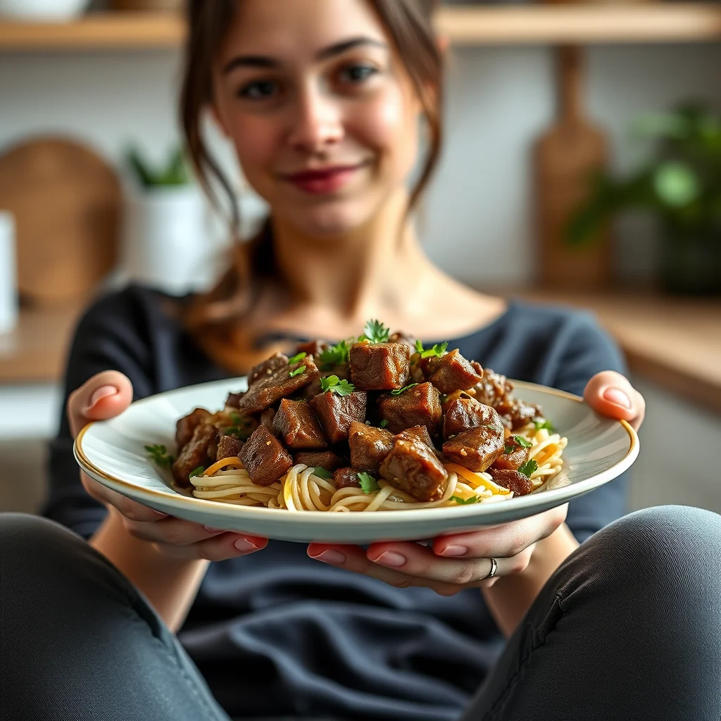 SAUTÉED BEEF OVER WATERCRESS – paleo recipe
