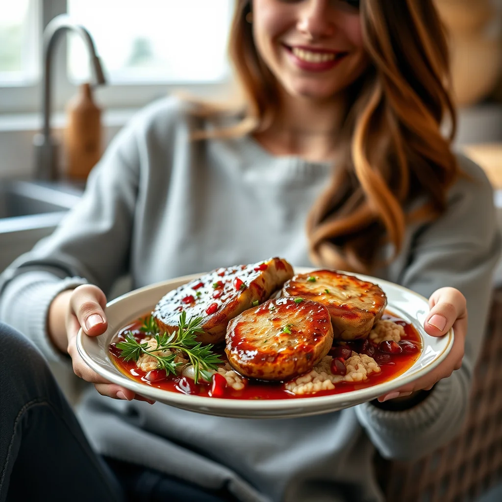 PORK CHOPS WITH POMEGRANATE-GINGER SAUCE – paleo recipe