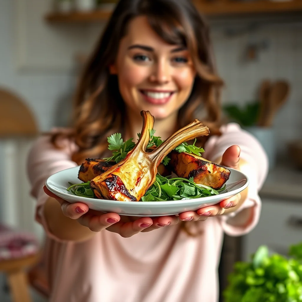 ROASTED BONE MARROW WITH ARUGULA AND PARSLEY SALAD – paleo recipe