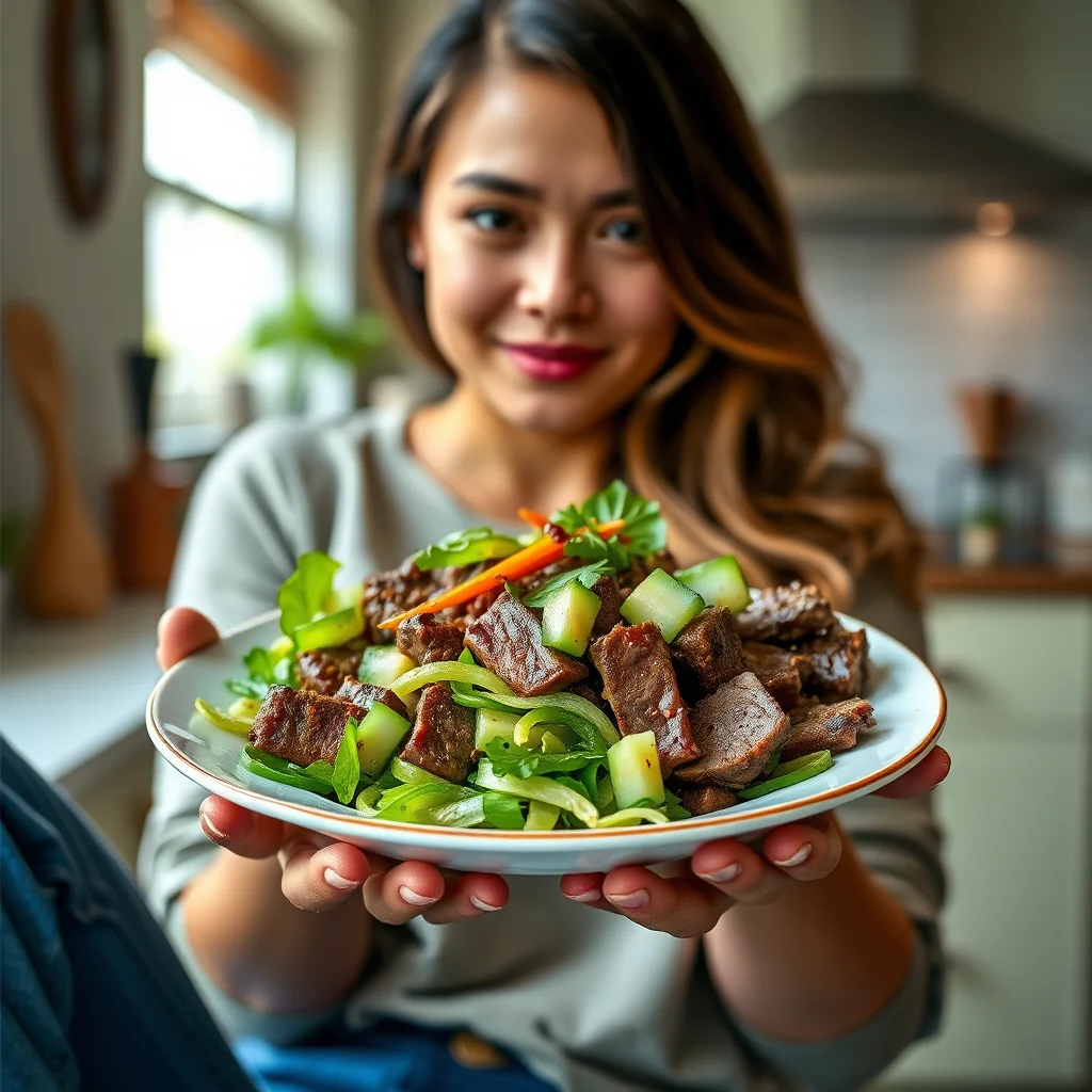 THAI BEEF AND CUCUMBER SALAD – paleo recipe
