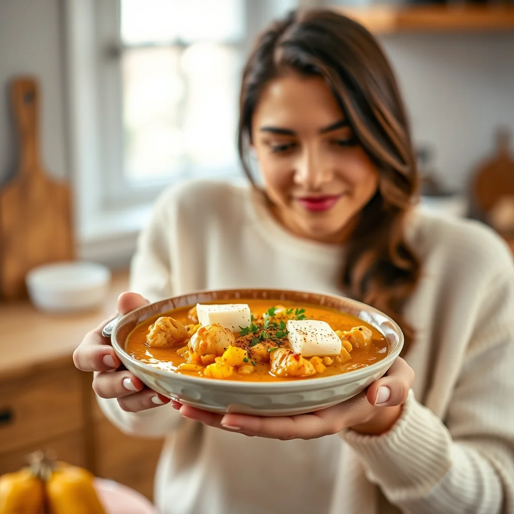 CURRIED CHICKEN AND BUTTERNUT SQUASH SOUP – paleo recipe