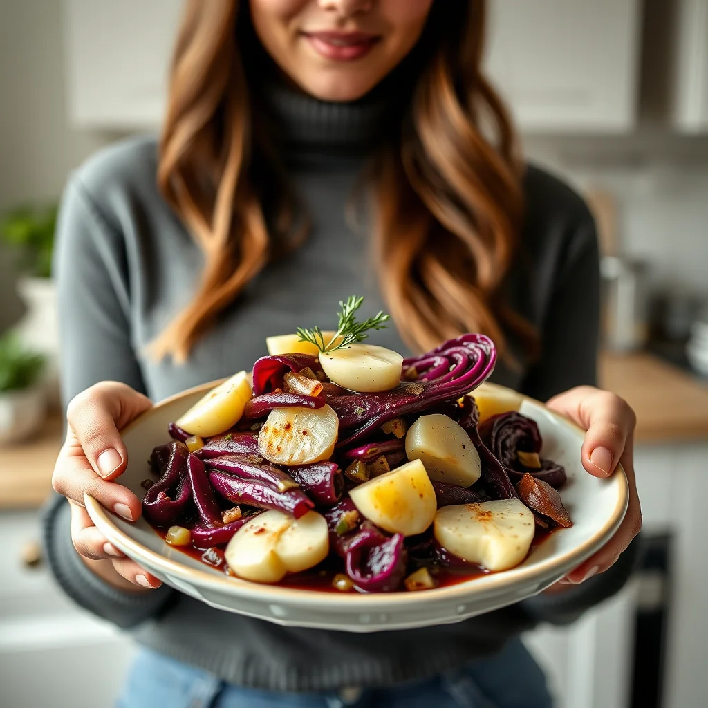 BRAISED RED CABBAGE WITH FENNEL AND APPLE – paleo recipe