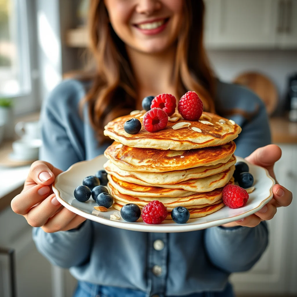Blueberries & Raspberries pancakes – paleo recipe