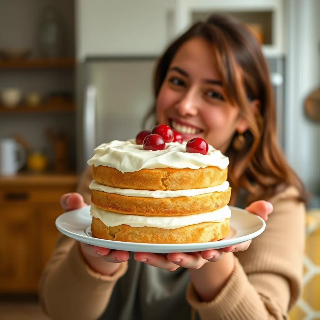 Lemony Angel Food Cake with Lemon Cream & Hibiscus Cherries – paleo recipe