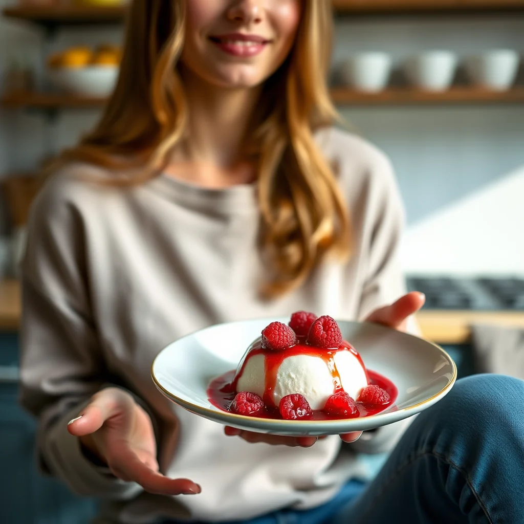 Almond Panna Cotta with Raspberry Rhubarb Jam – paleo recipe