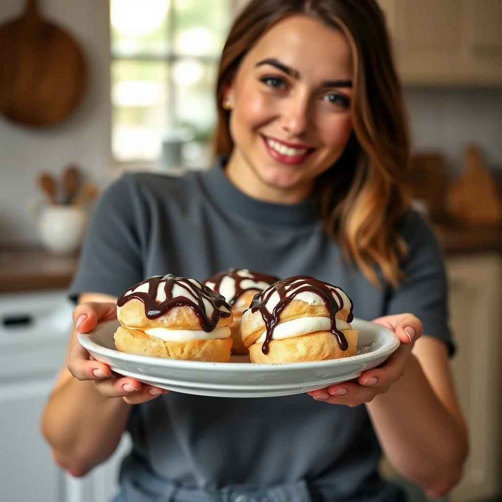 Bavarian Cream Puffs with Chocolate Drizzle – paleo recipe