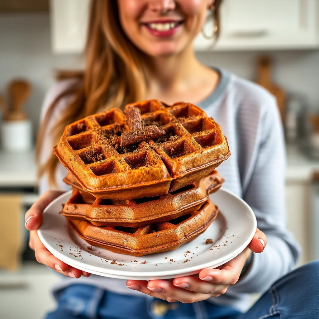 Chocolate Cinnamon Sweet Potato Waffles – paleo recipe