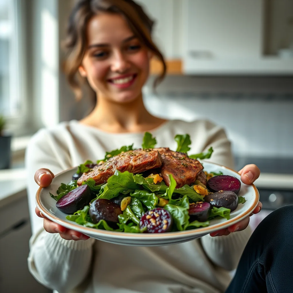 Steak & Chard Salad with Roasted Beets – paleo recipe