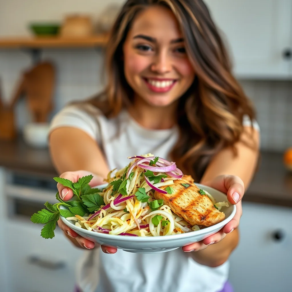 Citrus Red Onion Slaw with Grilled Chicken – paleo recipe