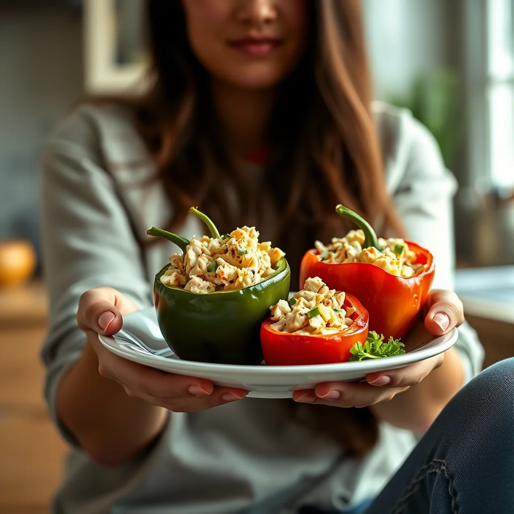 Chicken & Egg Salad Stuffed Peppers – paleo recipe