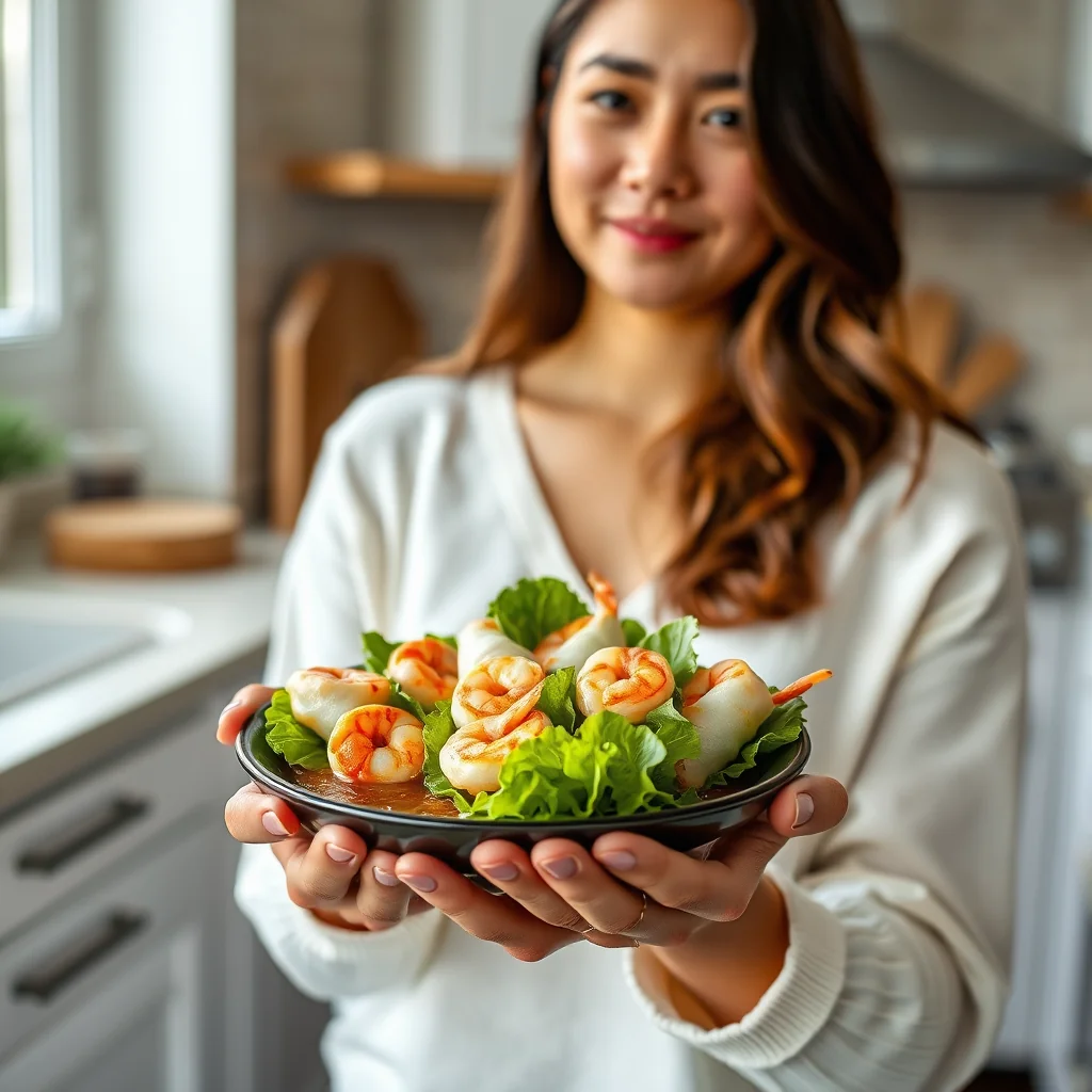 Shrimp Rolls with Nutty Ginger Sauce – paleo recipe