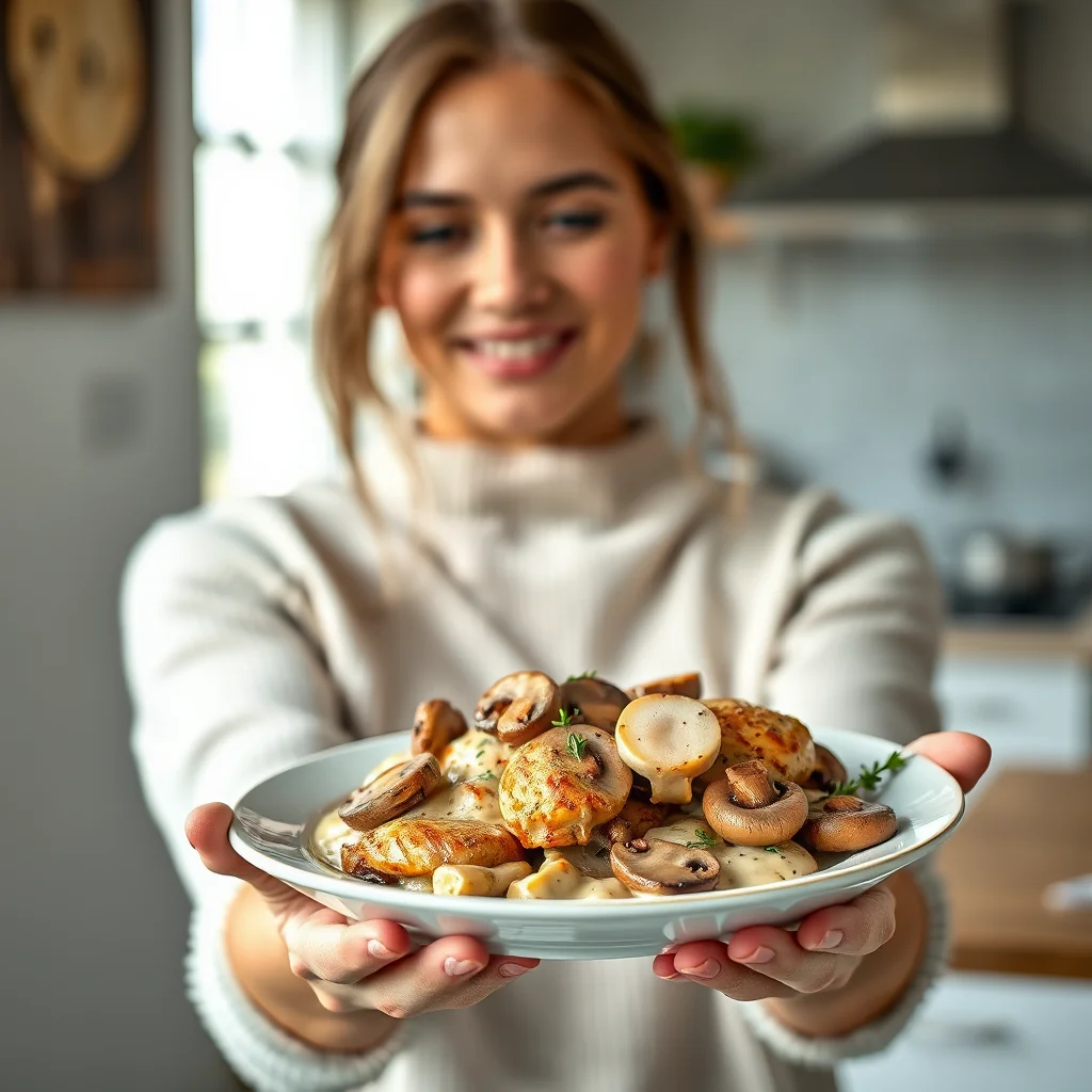 Chicken with Mushrooms and Balsamic Cream Sauce – paleo recipe